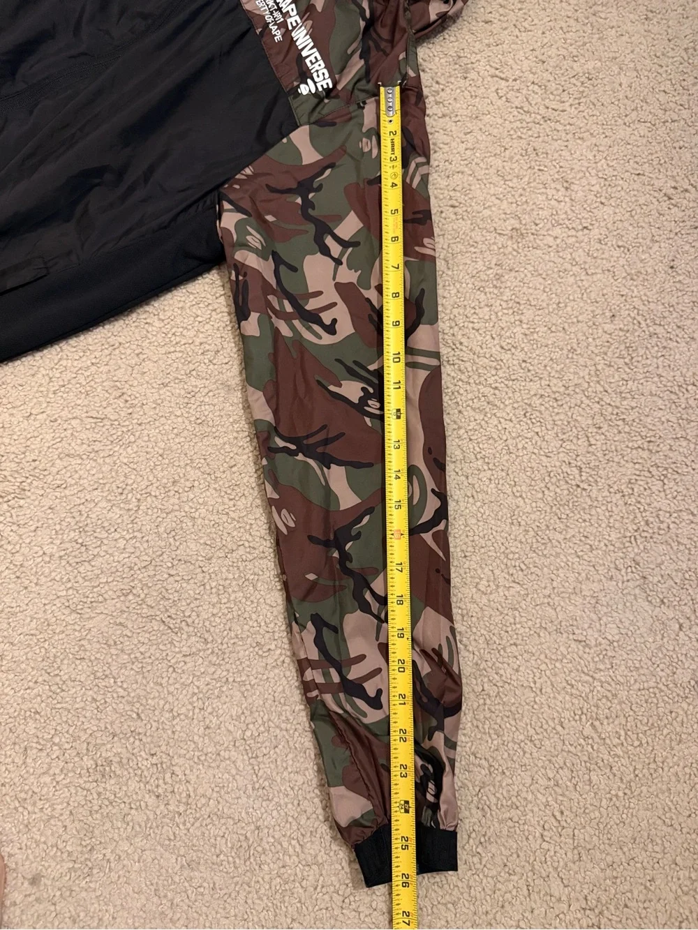 AAPE by A Bathing Ape Camouflage & Black Hooded Windbreaker